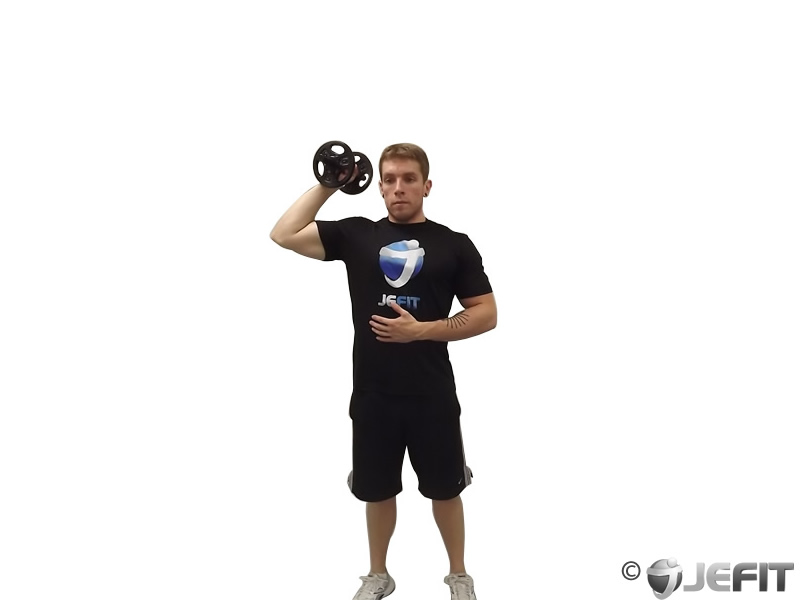 Standing Palm In One Arm Dumbbell Press