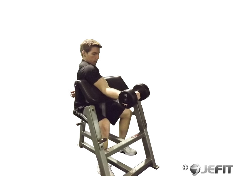 One Arm Dumbbell Preacher Curl