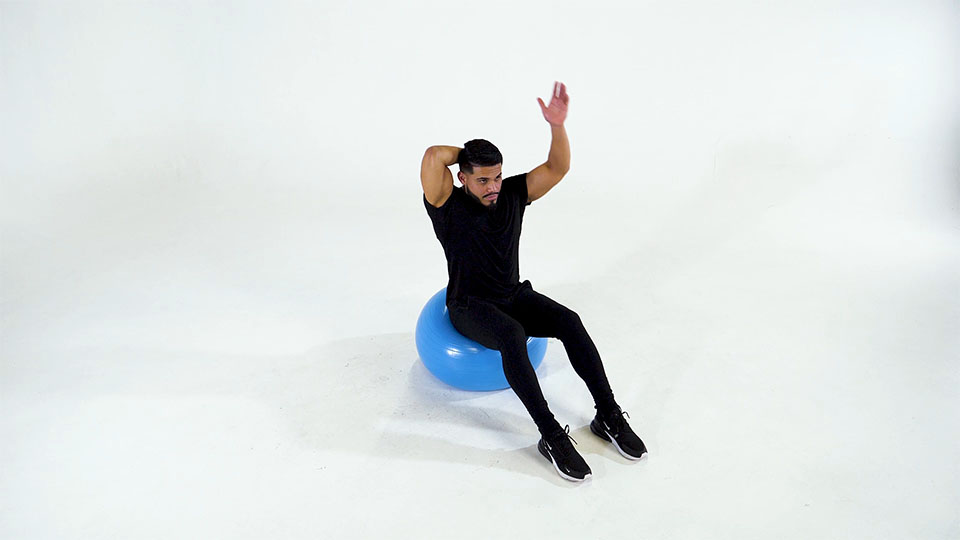 Stability Ball Tricep Stretch