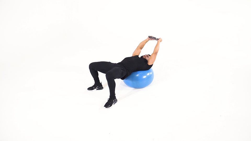 Stability Ball Weight Plate Pullover