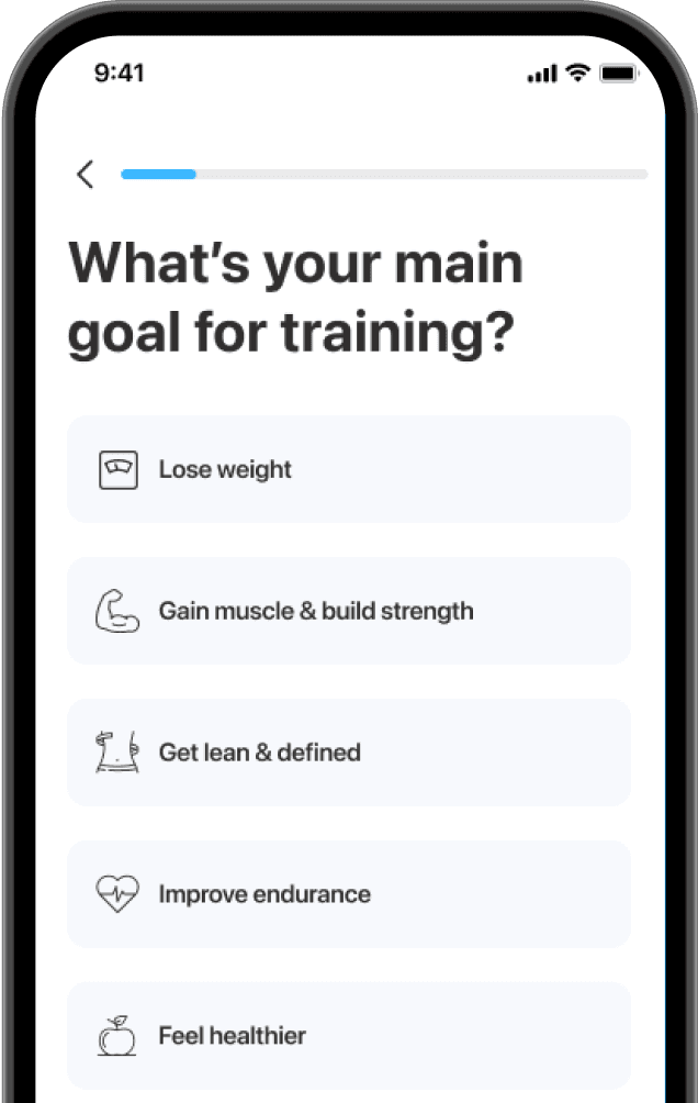 Jefit App onboarding screenshot on phone