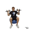 Dumbbell Shoulder Press on Stability Ball Demonstration