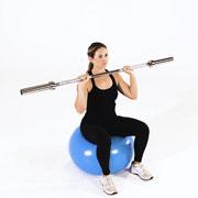 Barbell Press on Stability Ball Demonstration