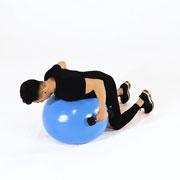 Stability Ball Dumbbell Kickback Demonstration