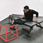 Weighted Three Bench Dip Demonstration
