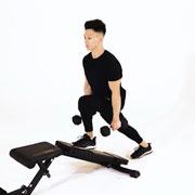 Dumbbell Decline Bench Lunge Demonstration