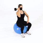 Dumbbell One-Arm Arnold Press (Stability Ball) Demonstration