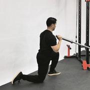 Barbell Landmine Kneeling One-Arm Press Demonstration