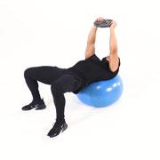 Stability Ball Weight Plate Pullover Demonstration