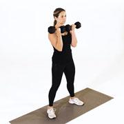 Dumbbell Squat to Bicep Curl Demonstration