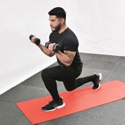Dumbbell Forward Lunge with Bicep Curl Demonstration