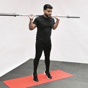 Barbell Rocking Standing Calf Raise Demonstration