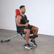 Dumbbell Seated Single-Leg Calf Raise Demonstration