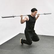 Barbell Kneeling Jump Squat Demonstration