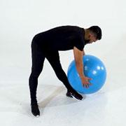 Stability Ball Standing Hamstring Stretch Demonstration