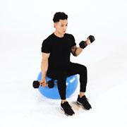 Dumbbell Alternating Bicep Curl (Stability Ball) Demonstration
