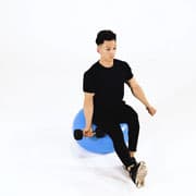 Dumbbell One-Arm Single-Leg Bicep Curl on Stability Ball Demonstration