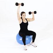 Dumbbell Alternating Shoulder Press (Stability Ball) Demonstration