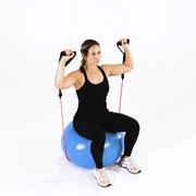 Band Shoulder Press (Stability Ball) Demonstration