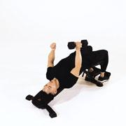 Dumbbell Decline One-Arm Hammer Press Demonstration