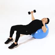 Dumbbell Incline One-Arm Fly on Stability Ball Demonstration