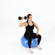 Dumbbell One-Arm Shoulder Press (Stability Ball) Demonstration