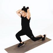 Dumbbell Lunge Tricep Extension Demonstration