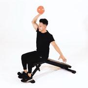 Medicine Ball Decline One-Arm Overhead Throw Demonstration