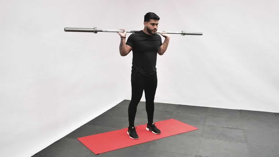 Barbell Rocking Standing Calf Raise Demonstration