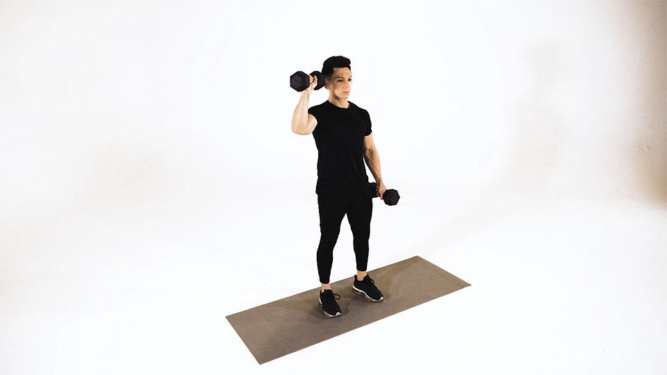 Dumbbell One-Arm Shoulder Press Demonstration