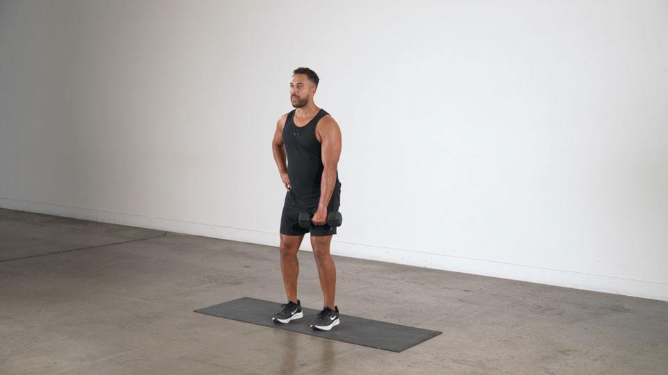 Dumbbell One-Arm Upright Row Demonstration