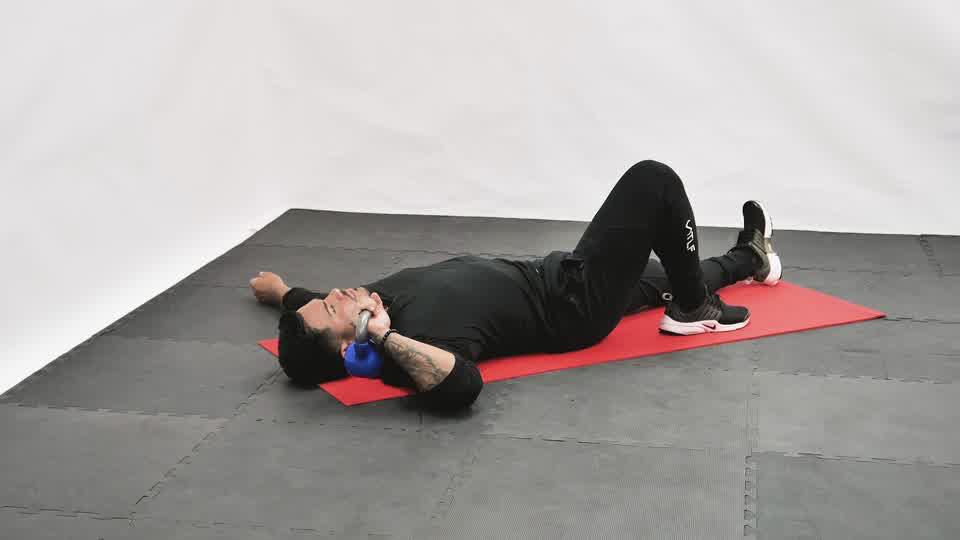 Kettlebell One-Arm Floor Press Demonstration
