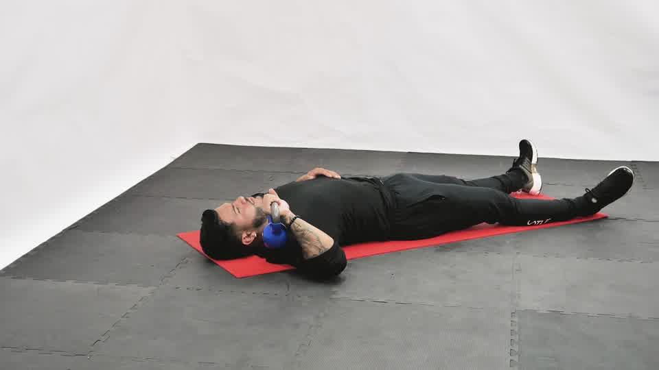 Kettlebell One-Arm Floor Press Demonstration