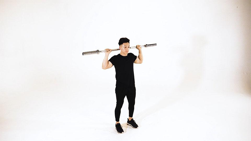 Barbell Push Press Behind the Neck Demonstration