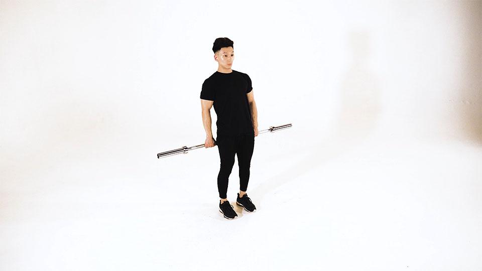 Barbell Round the World Shoulder Stretch Demonstration