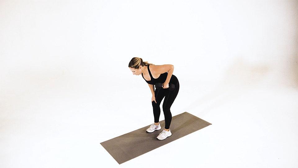 Dumbbell One-Arm Tricep Kickback Demonstration