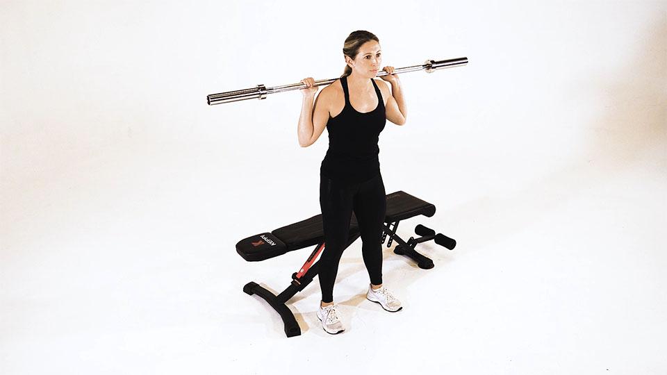 Barbell Bench Squat  Demonstration
