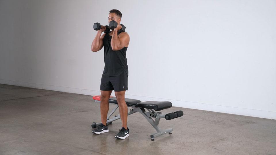 Dumbbell Bench Squat  Demonstration
