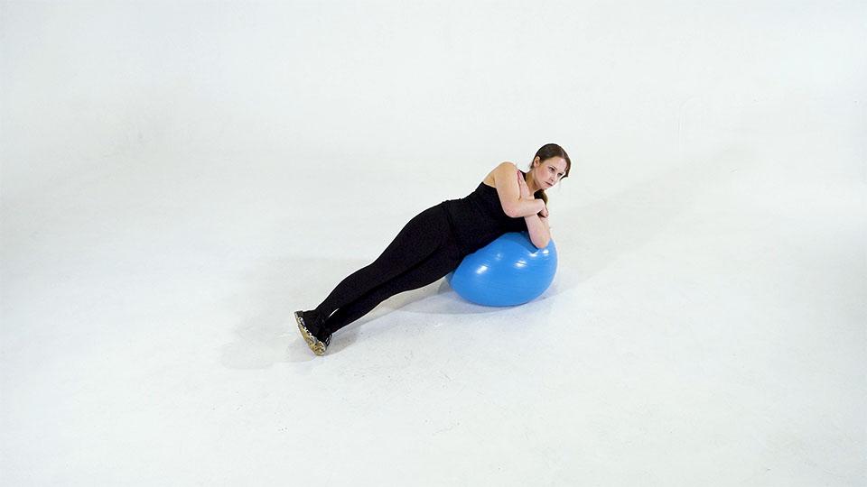 Stability Ball Side Crunch  Demonstration