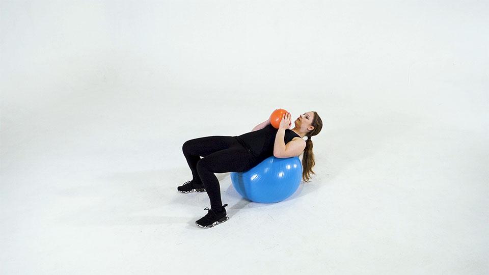 Stability Ball Medicine Ball Sit-Up Demonstration