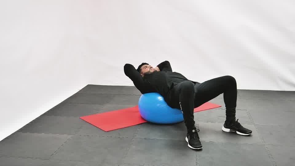Stability Ball Side Crunch Demonstration