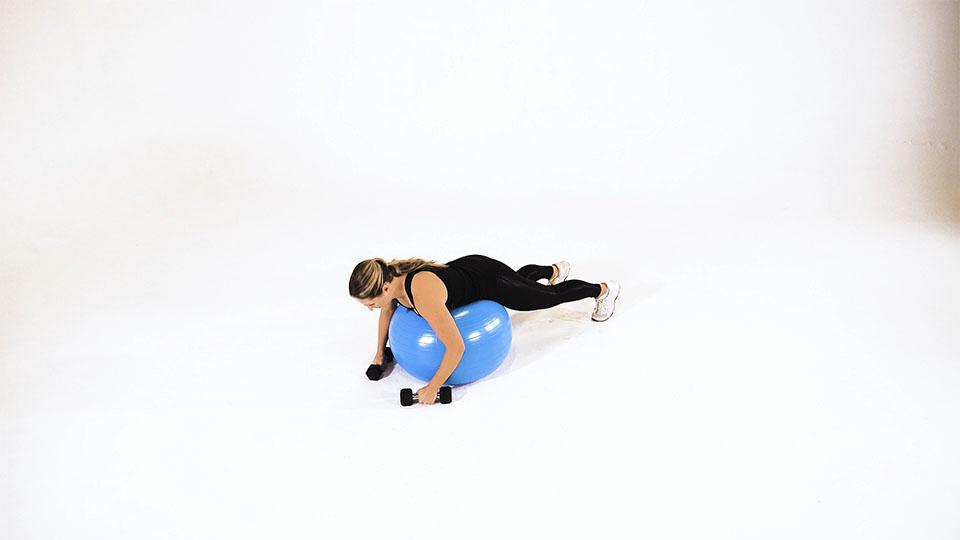 Dumbbell Alternating Cobra (Stability Ball) Demonstration