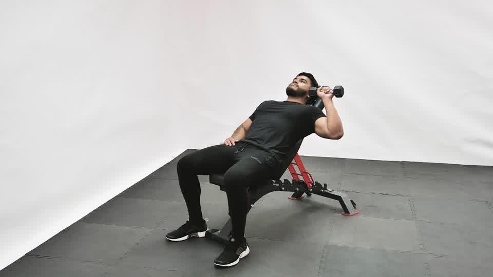 Dumbbell One-Arm Incline Chest Press Demonstration