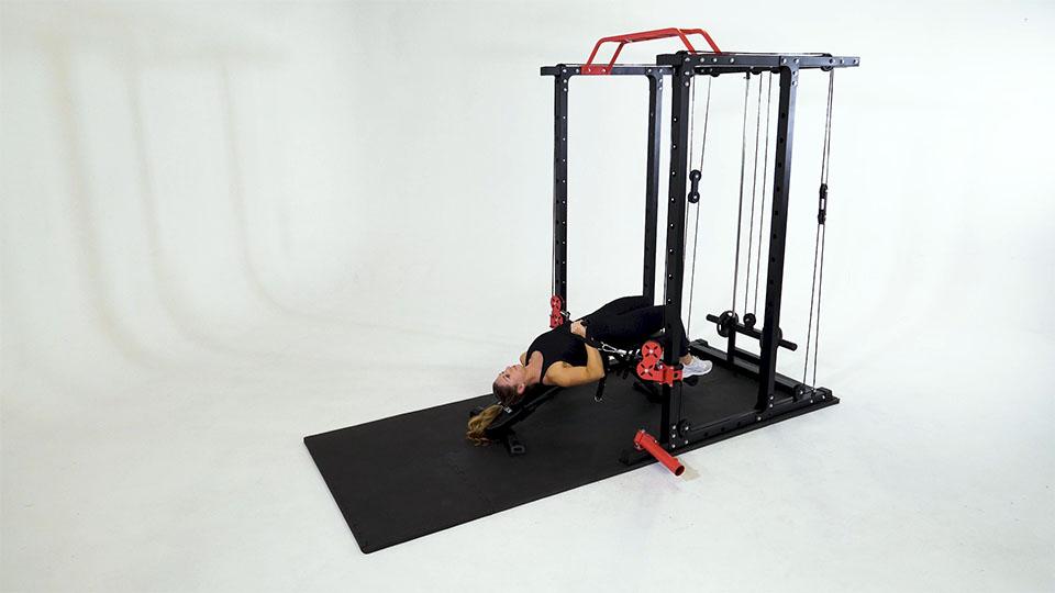 Cable Decline One-Arm Press Demonstration