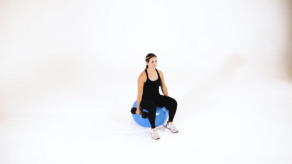 Dumbbell Shrug (Stability Ball) Demonstration