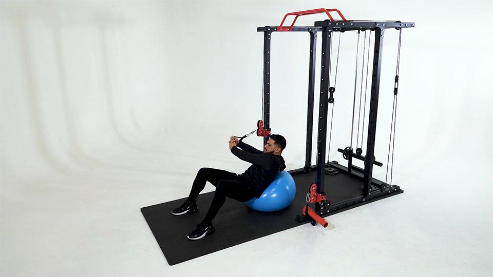 Cable Russian Twist (Stability Ball) Demonstration