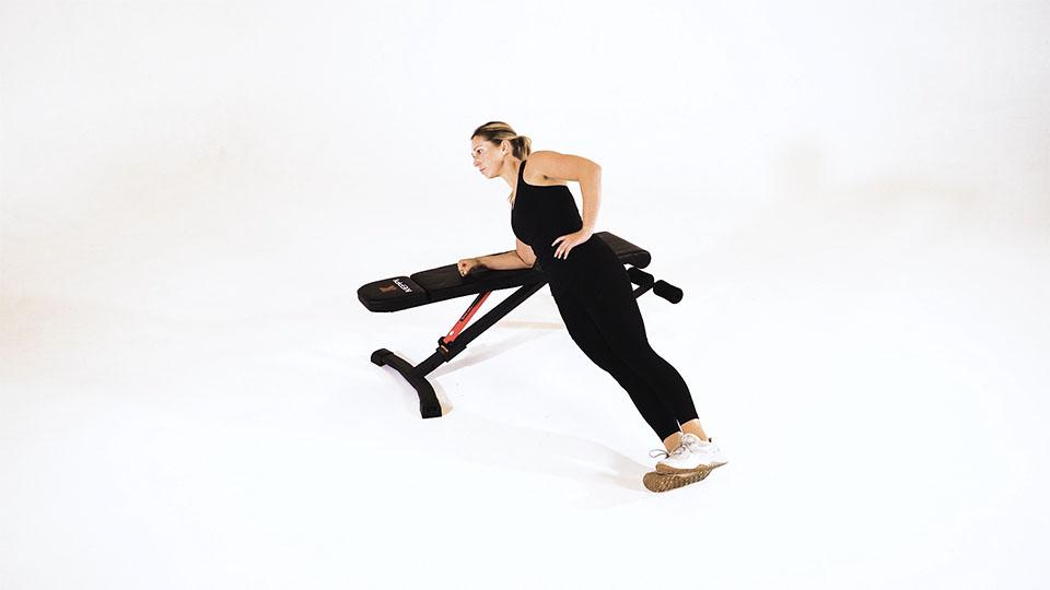 Bench Oblique Crunch Demonstration