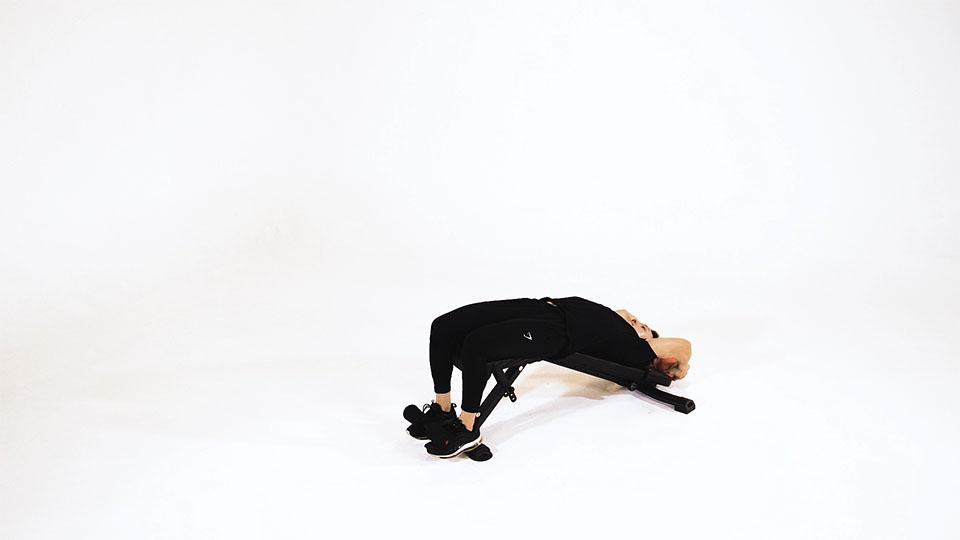 Medicine Ball Decline Two-Arm Overhead Throw Demonstration