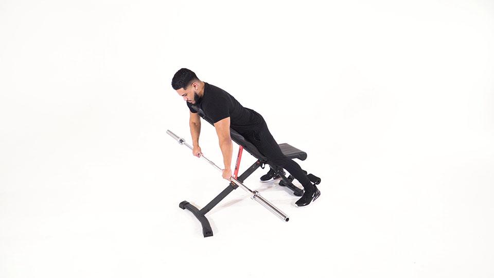 Barbell Cambered Row (Prone) Demonstration