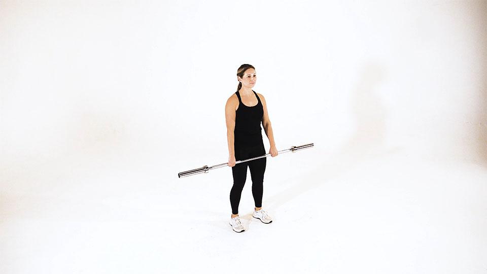 Barbell Hang Clean Below the Knees Demonstration